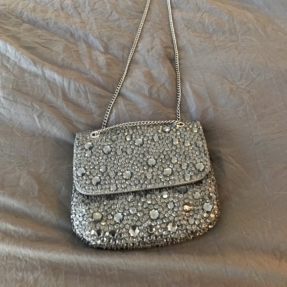 Banana Republic Handbags - Banana Republic Silver Crossbody Bag